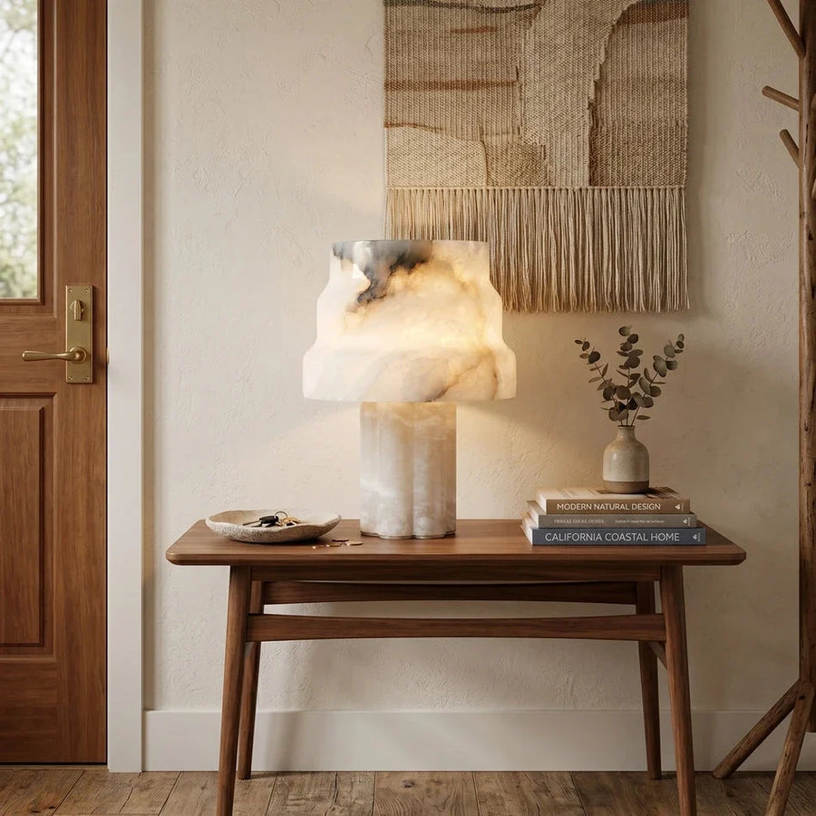 Verona Table Lamp in alabaster for Living Room by AUVIELIGHT