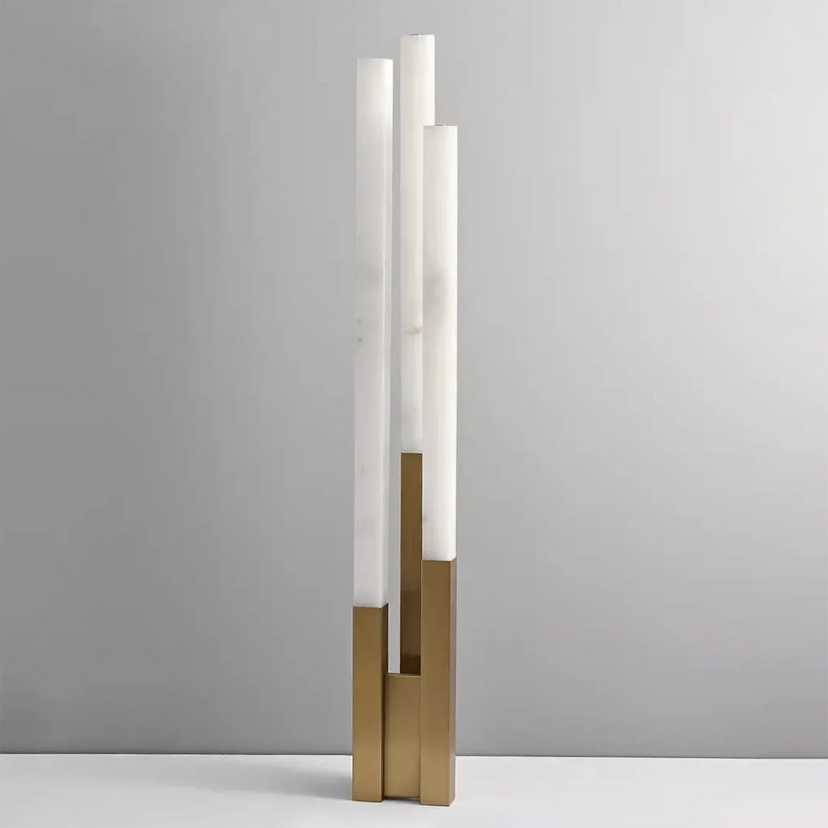 Vertical Geometric Floor Lamp in alabaster for Living Room by AUVIELIGHT