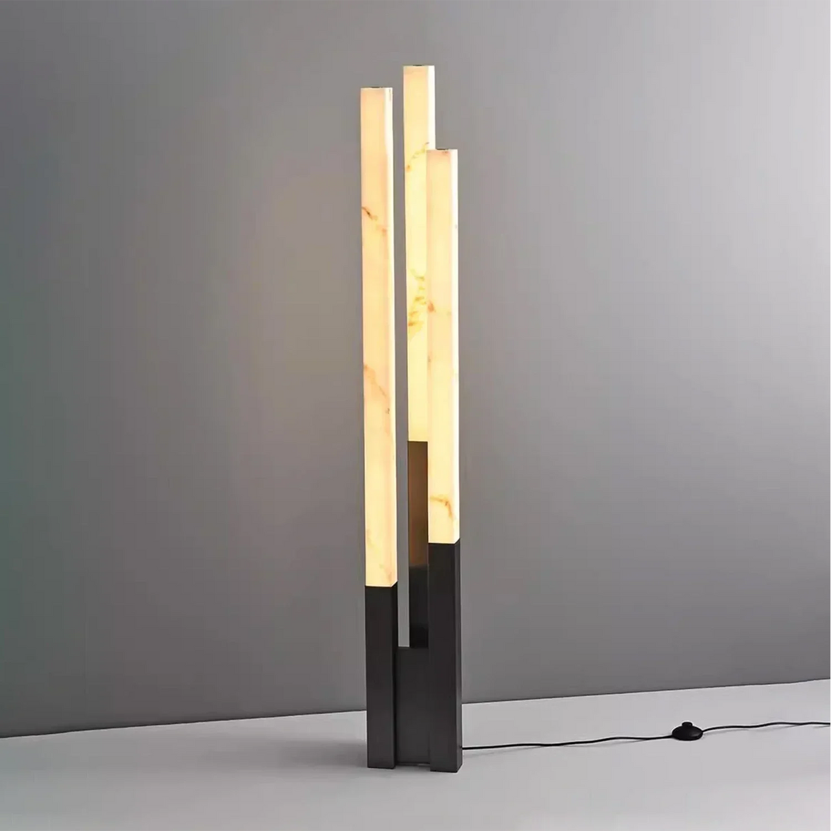 Vertical Geometric Floor Lamp in alabaster for Living Room by AUVIELIGHT