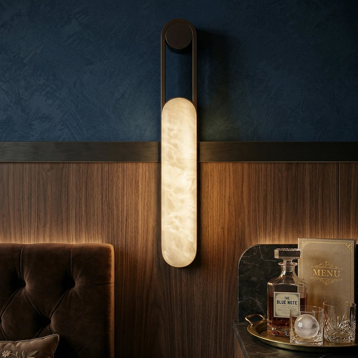 Handle Vertical Wall Light in alabaster for Hallway by AUVIELIGHT
