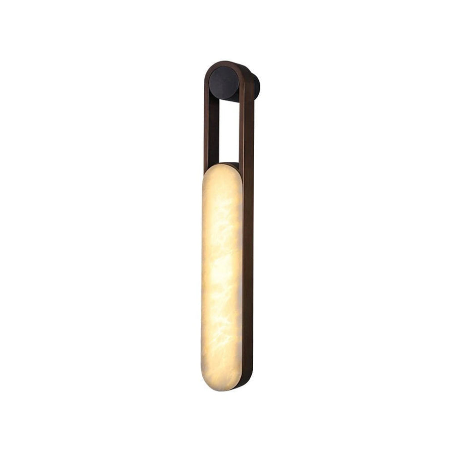 Handle Vertical Wall Light in alabaster for Hallway by AUVIELIGHT, L 8cm x W 10cm x H 60cm / L 3.1″ x W 3.9″ x H 23.6″ / Bronze & White / Warm