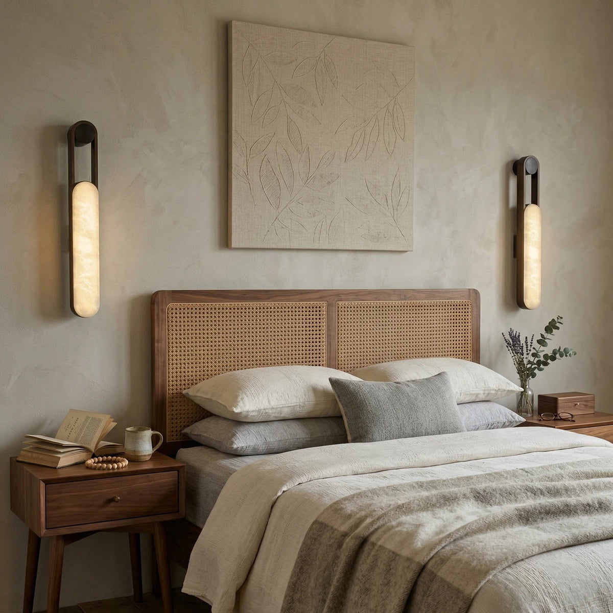 Handle Vertical Wall Light in alabaster for Hallway by AUVIELIGHT