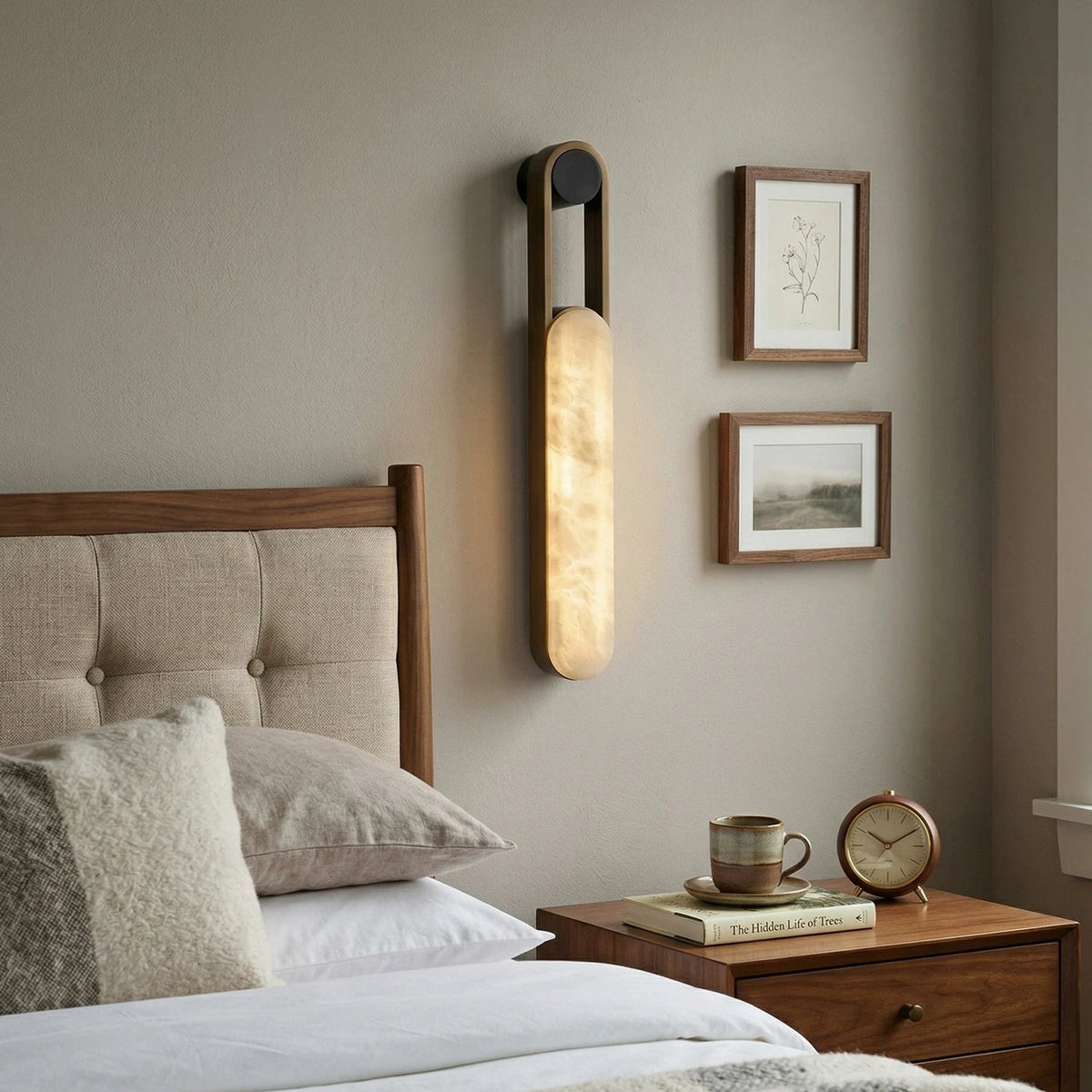 Handle Vertical Wall Light in alabaster for Hallway by AUVIELIGHT