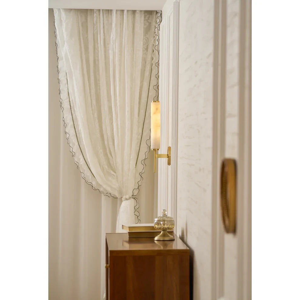 Vertical Wall Light in alabaster for Hallway by AUVIELIGHT