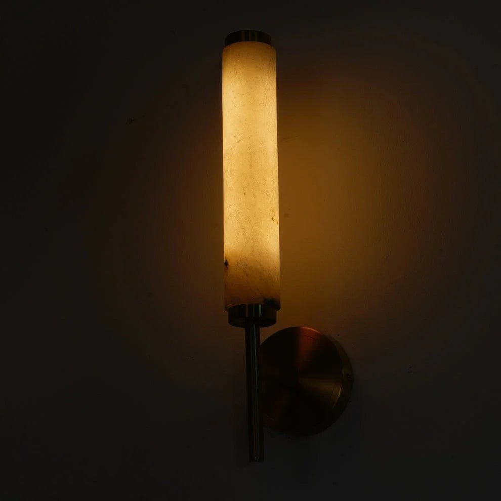 Vertical Wall Light in alabaster for Hallway by AUVIELIGHT