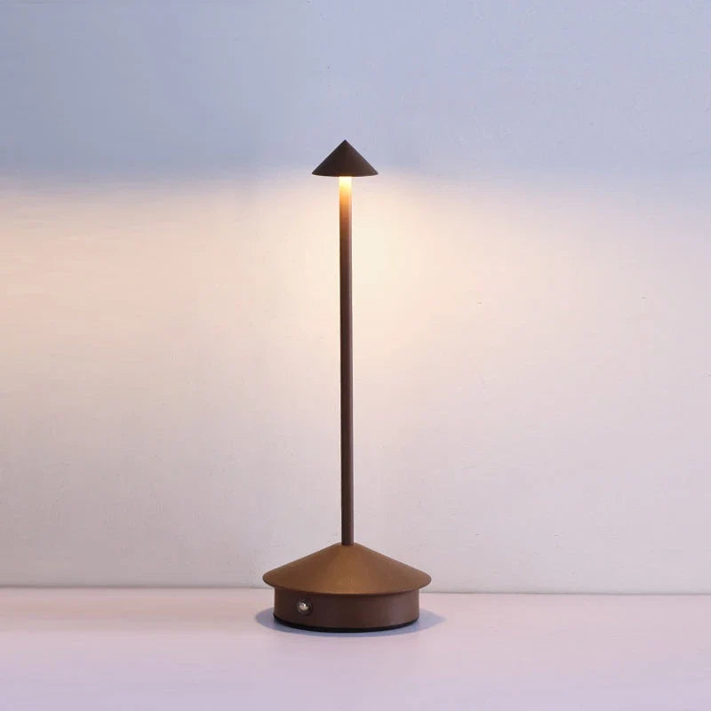 Verve Wireless Lamp for Living Room by AUVIELIGHT, ∅ 4.1″ x H 11.4″ / D 10.5 cm x H 29 cm / Brown / Warm Light (Touch switch)