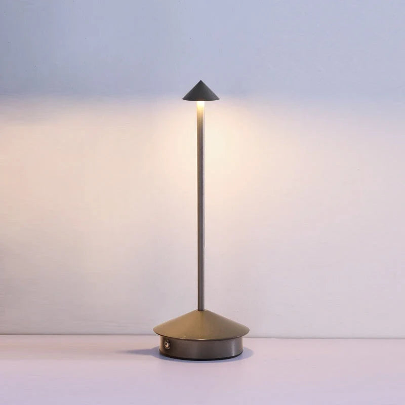 Verve Wireless Lamp for Living Room by AUVIELIGHT, ∅ 4.1″ x H 11.4″ / D 10.5 cm x H 29 cm / Grey / Warm Light (Touch switch)
