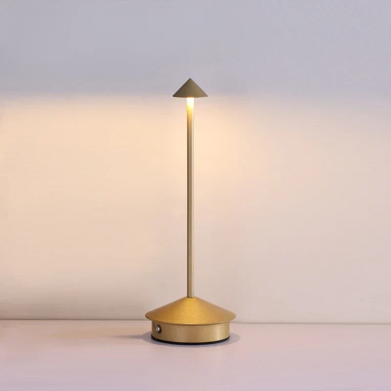 Verve Wireless Lamp for Living Room by AUVIELIGHT, ∅ 4.1″ x H 11.4″ / D 10.5 cm x H 29 cm / Gold / Warm Light (Touch switch)