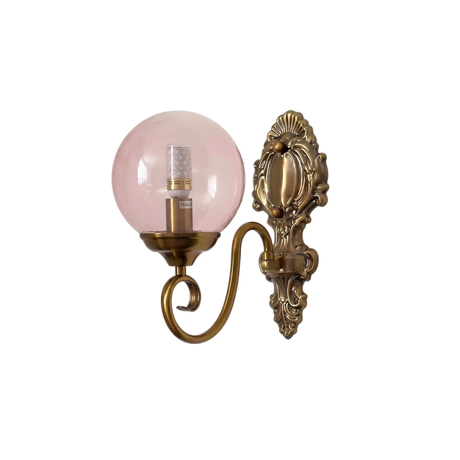 Victorian Wall Sconce in pink brass for Hallway by AUVIELIGHT