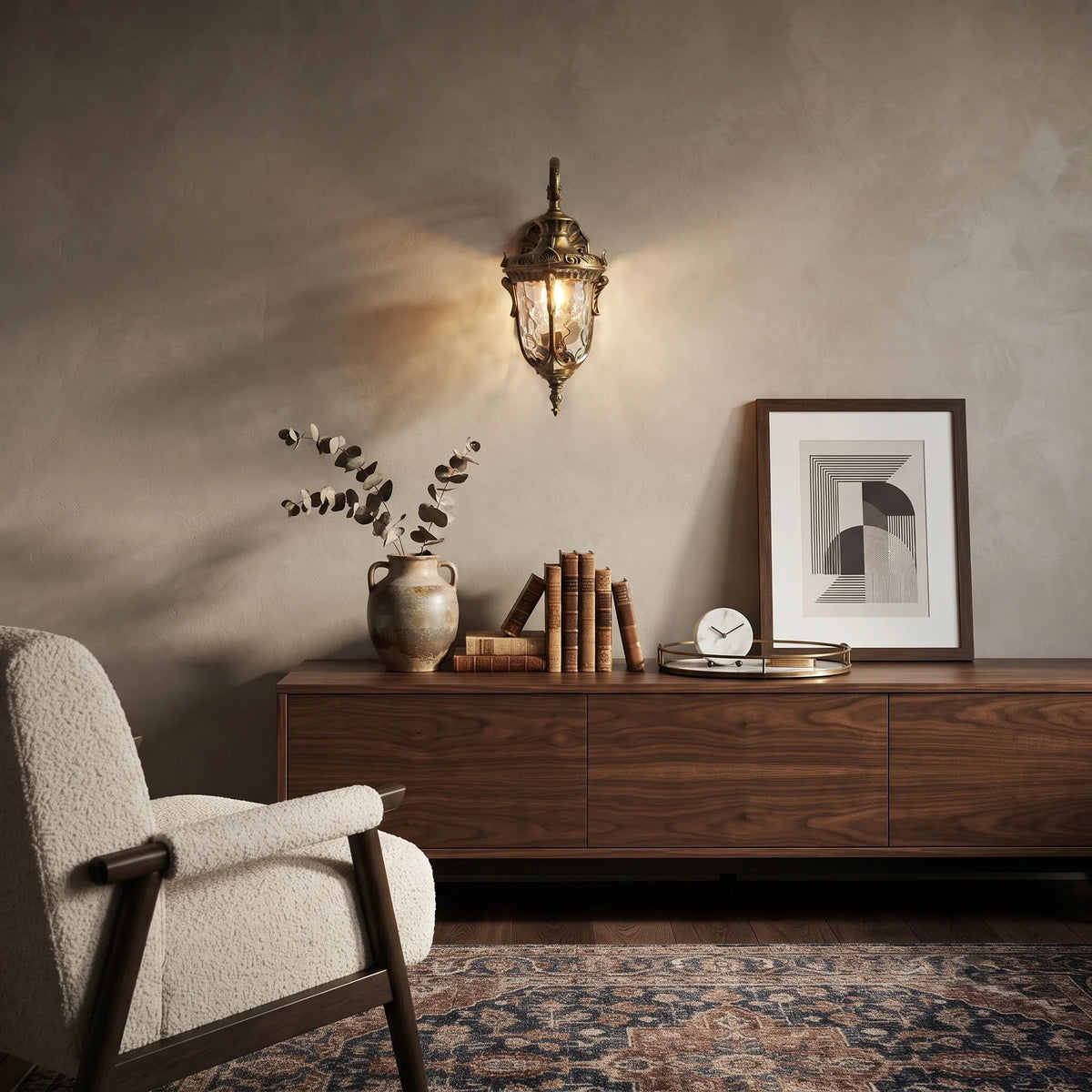 Aluminum Lantern Wall Sconce for Hallway by AUVIELIGHT