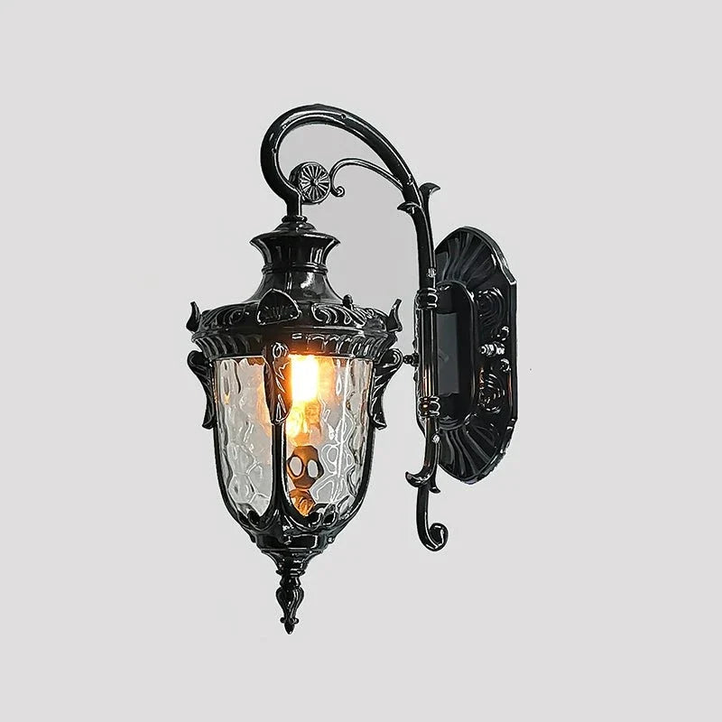 Aluminum Lantern Wall Sconce for Hallway by AUVIELIGHT, L 10.2" x W 7.5" x H 20.5" / Black and 1 other sizes