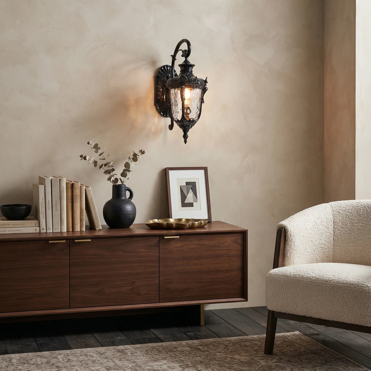 Aluminum Lantern Wall Sconce for Hallway by AUVIELIGHT