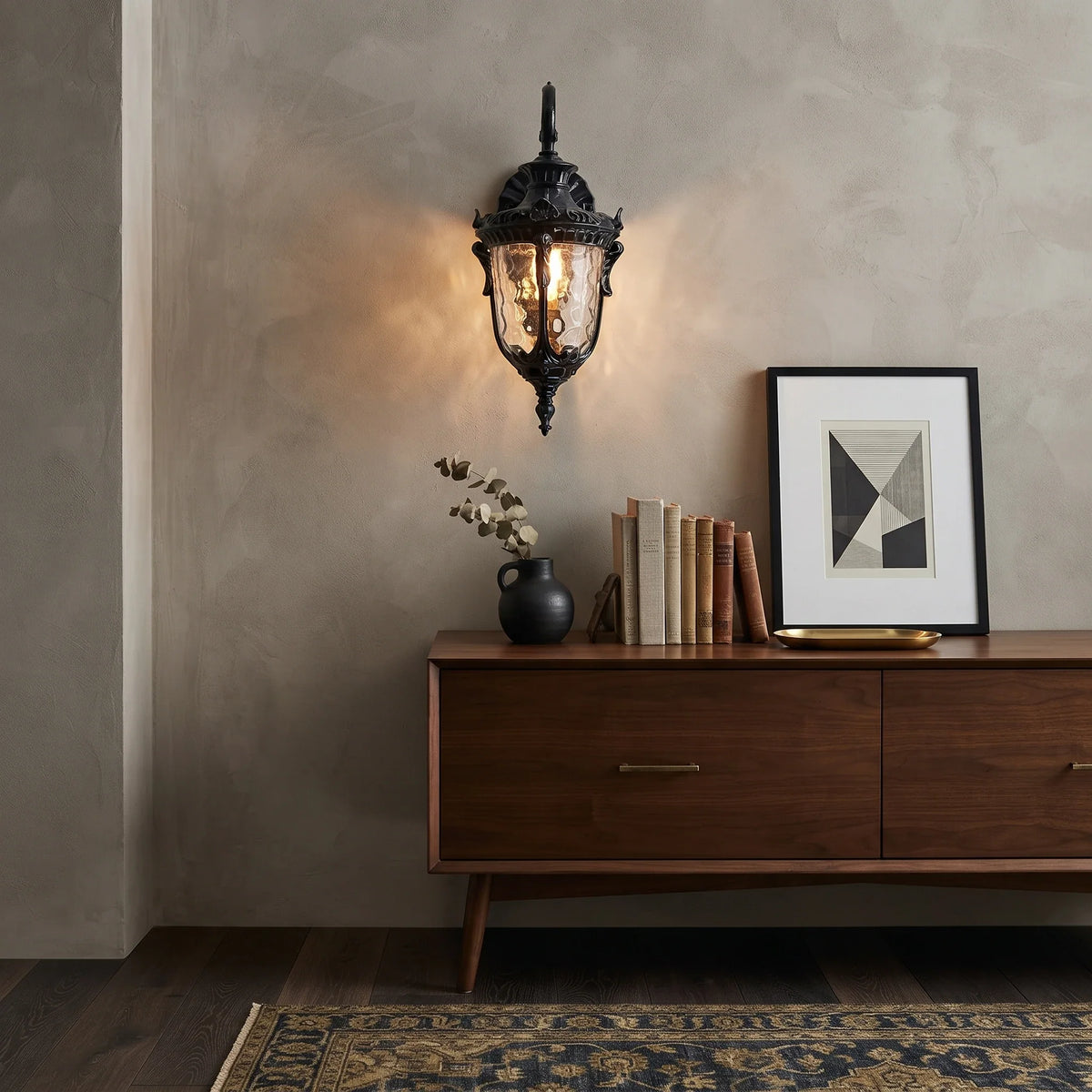 Aluminum Lantern Wall Sconce for Hallway by AUVIELIGHT