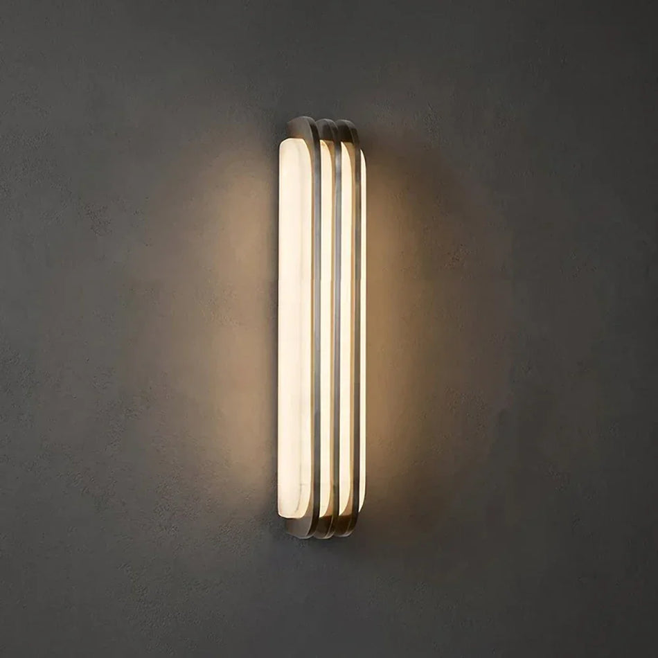 Virex Layered Wall Sconce in alabaster for Hallway by AUVIELIGHT