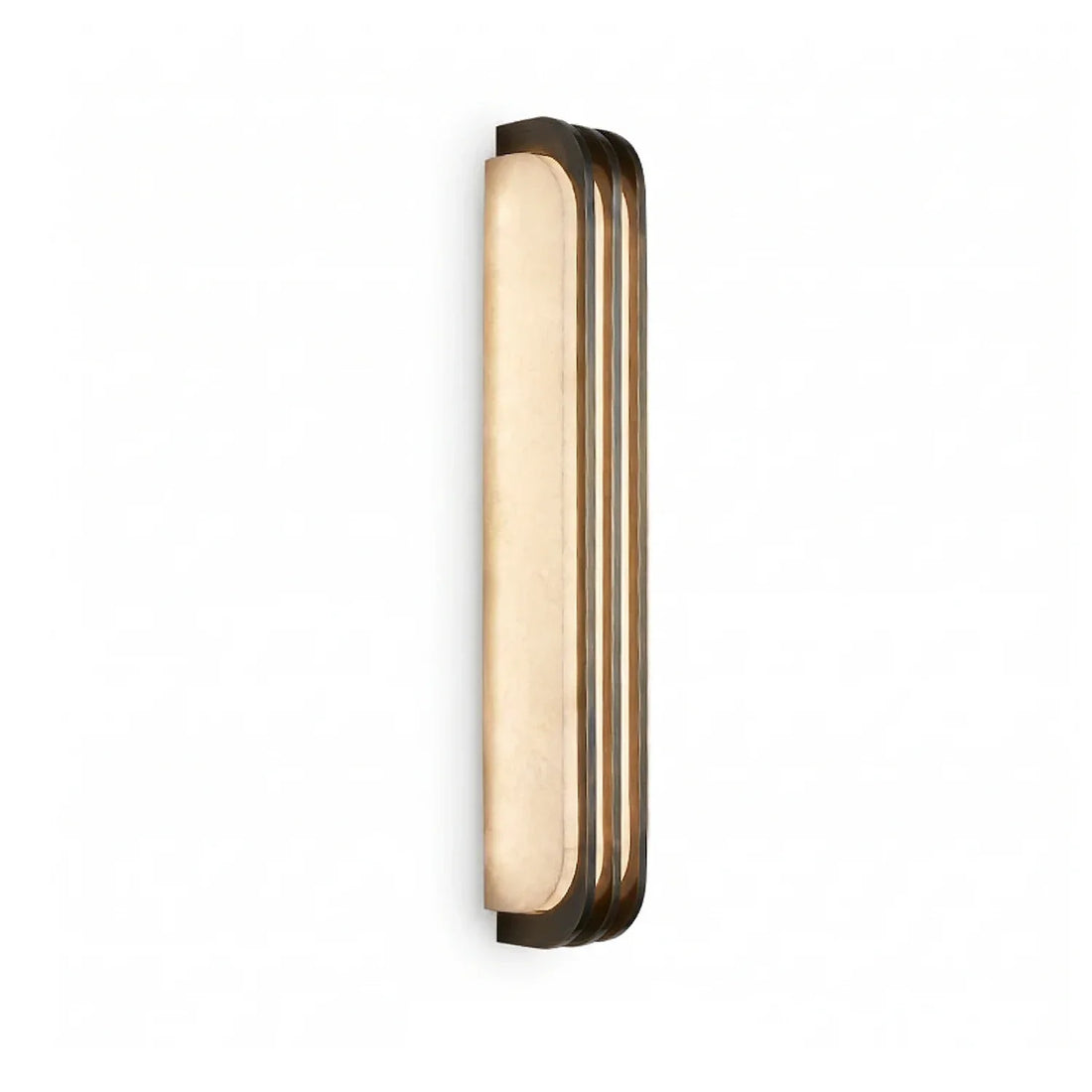Virex Layered Wall Sconce in alabaster for Hallway by AUVIELIGHT, L 9cm x W 9cm x H 35cm / L 3.5″ x W 3.5″ x H 13.8″ / Gold & White / Warm Light