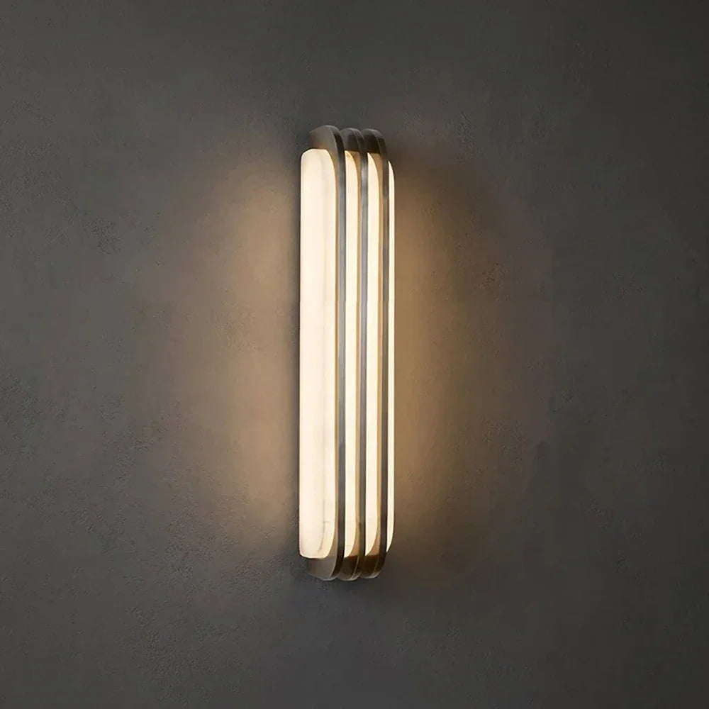 Virex Layered Wall Sconce in alabaster for Hallway by AUVIELIGHT