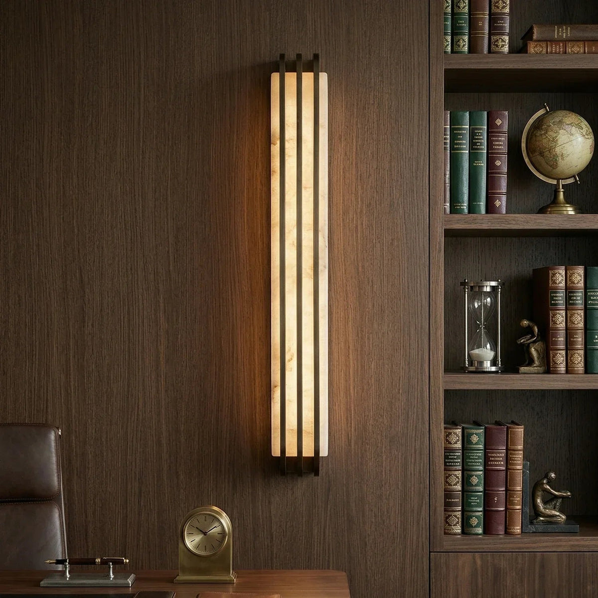 Virex Layered Wall Sconce in alabaster for Hallway by AUVIELIGHT