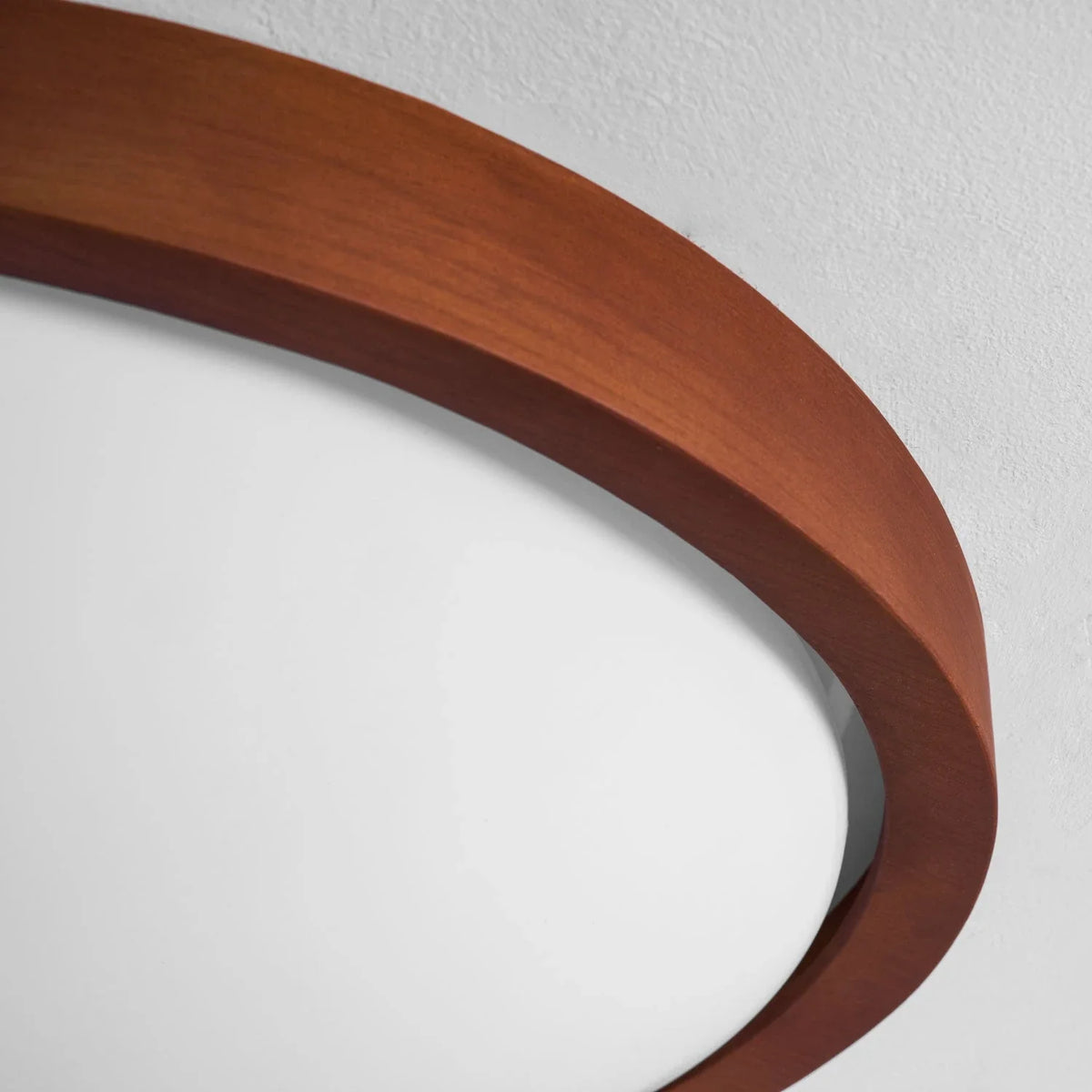 Curved Flush Mount in walnut for Low Ceilings by AUVIELIGHT