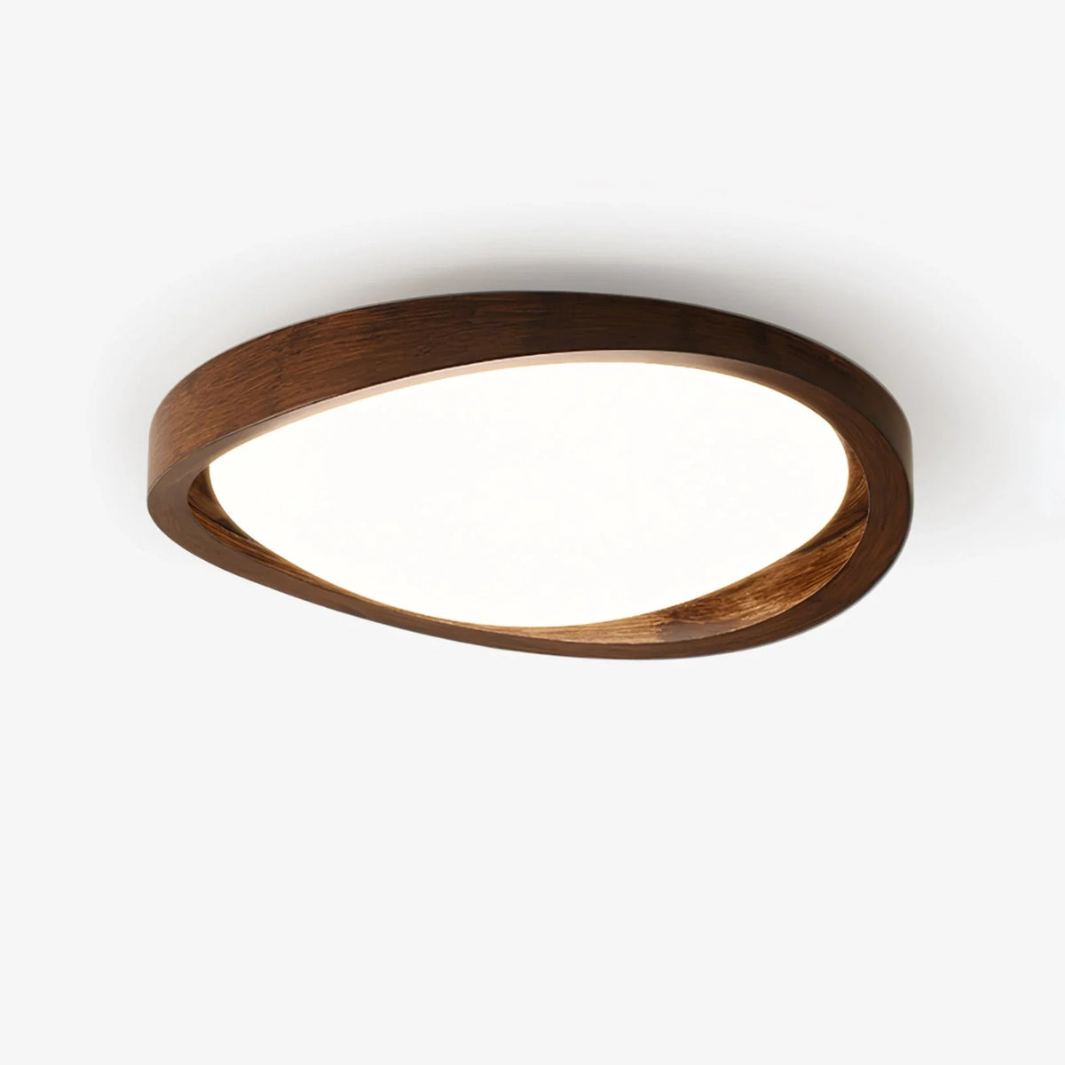 Curved Flush Mount in walnut for Low Ceilings by AUVIELIGHT