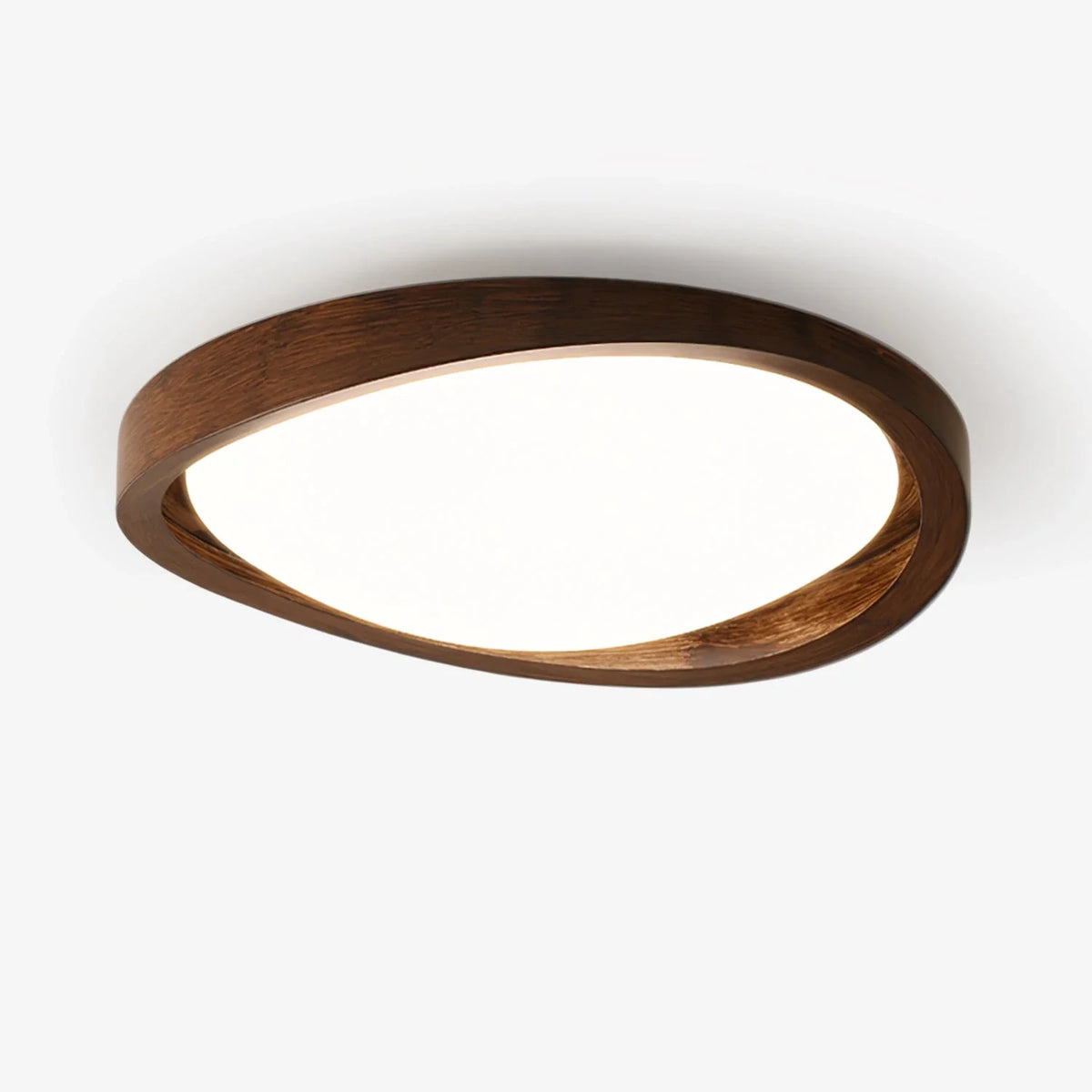 Curved Flush Mount in walnut for Low Ceilings by AUVIELIGHT