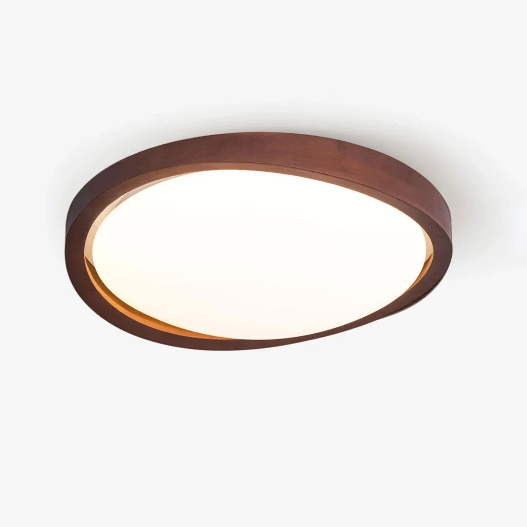 Curved Flush Mount in walnut for Low Ceilings by AUVIELIGHT