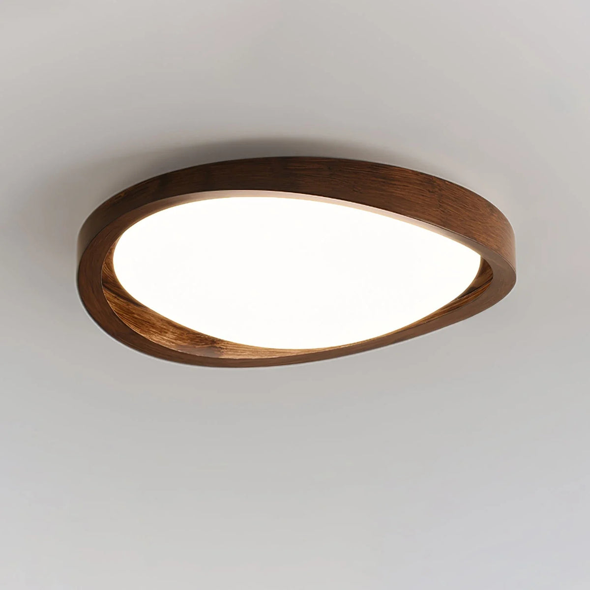 Curved Flush Mount in walnut for Low Ceilings by AUVIELIGHT