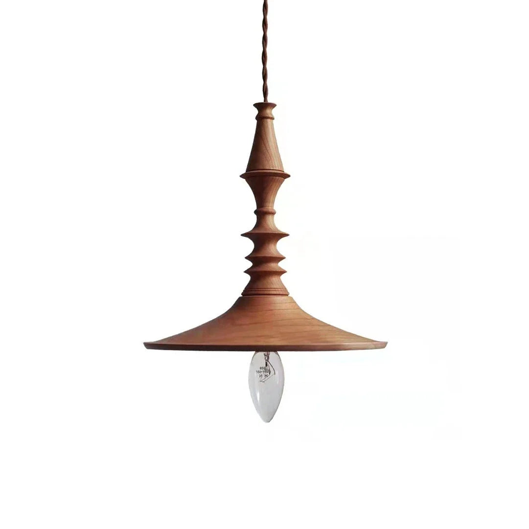 Spindle Pendant Light in walnut for Kitchen Island by AUVIELIGHT