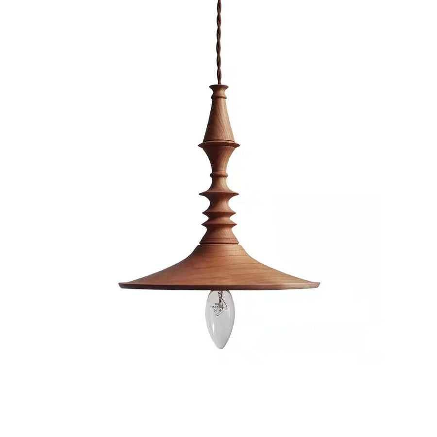 Spindle Pendant Light in walnut for Kitchen Island by AUVIELIGHT