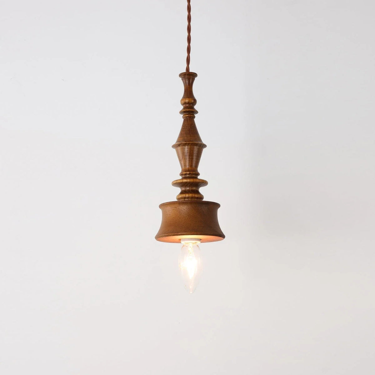 Spindle Pendant Light in walnut for Kitchen Island by AUVIELIGHT