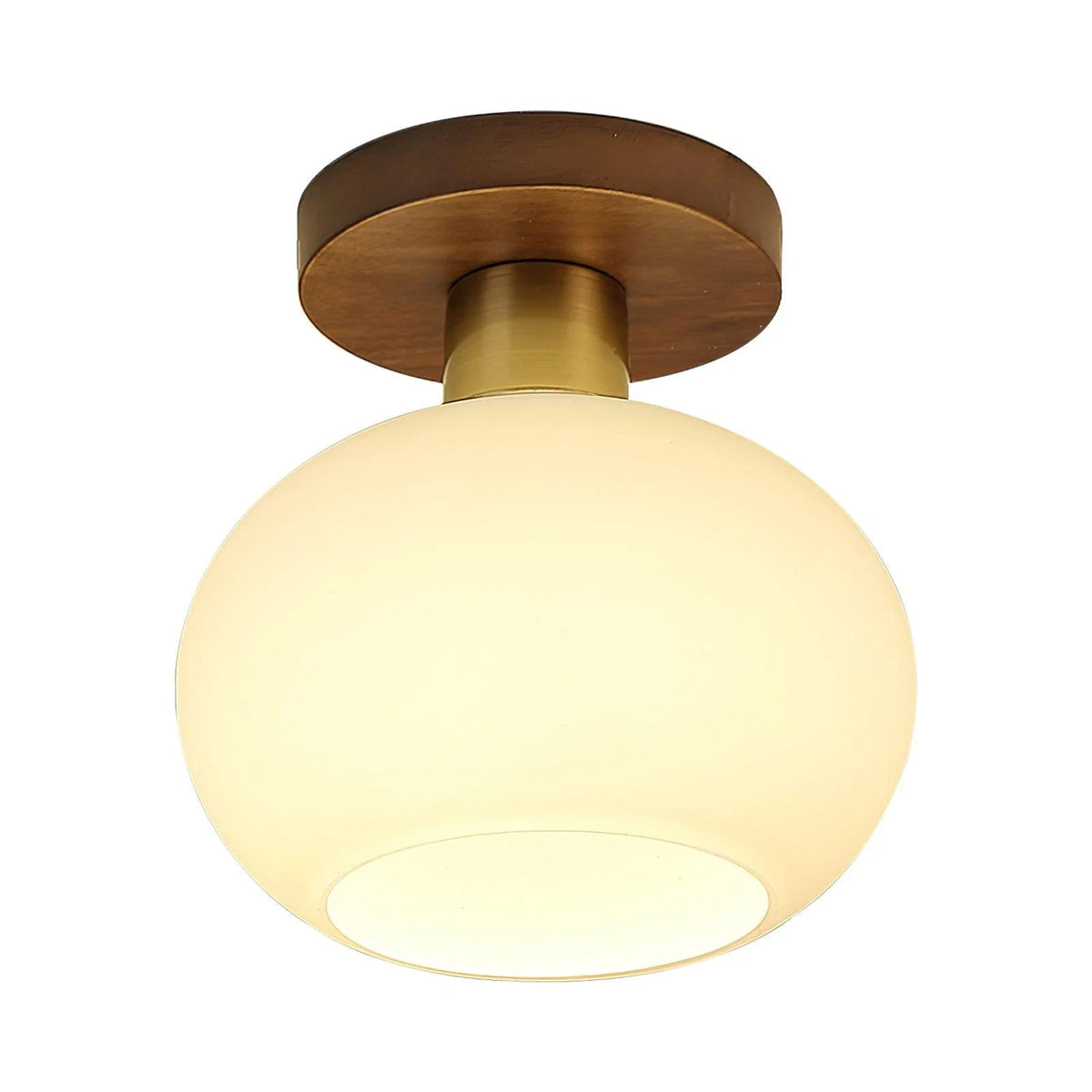 Modern Flush Mount in walnut for Low Ceilings by AUVIELIGHT