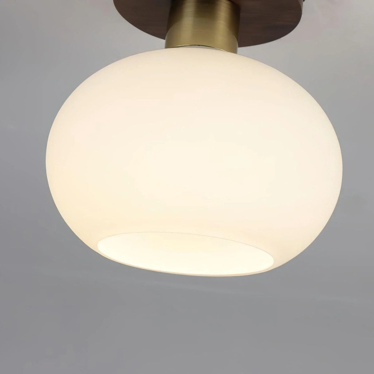 Modern Flush Mount in walnut for Low Ceilings by AUVIELIGHT
