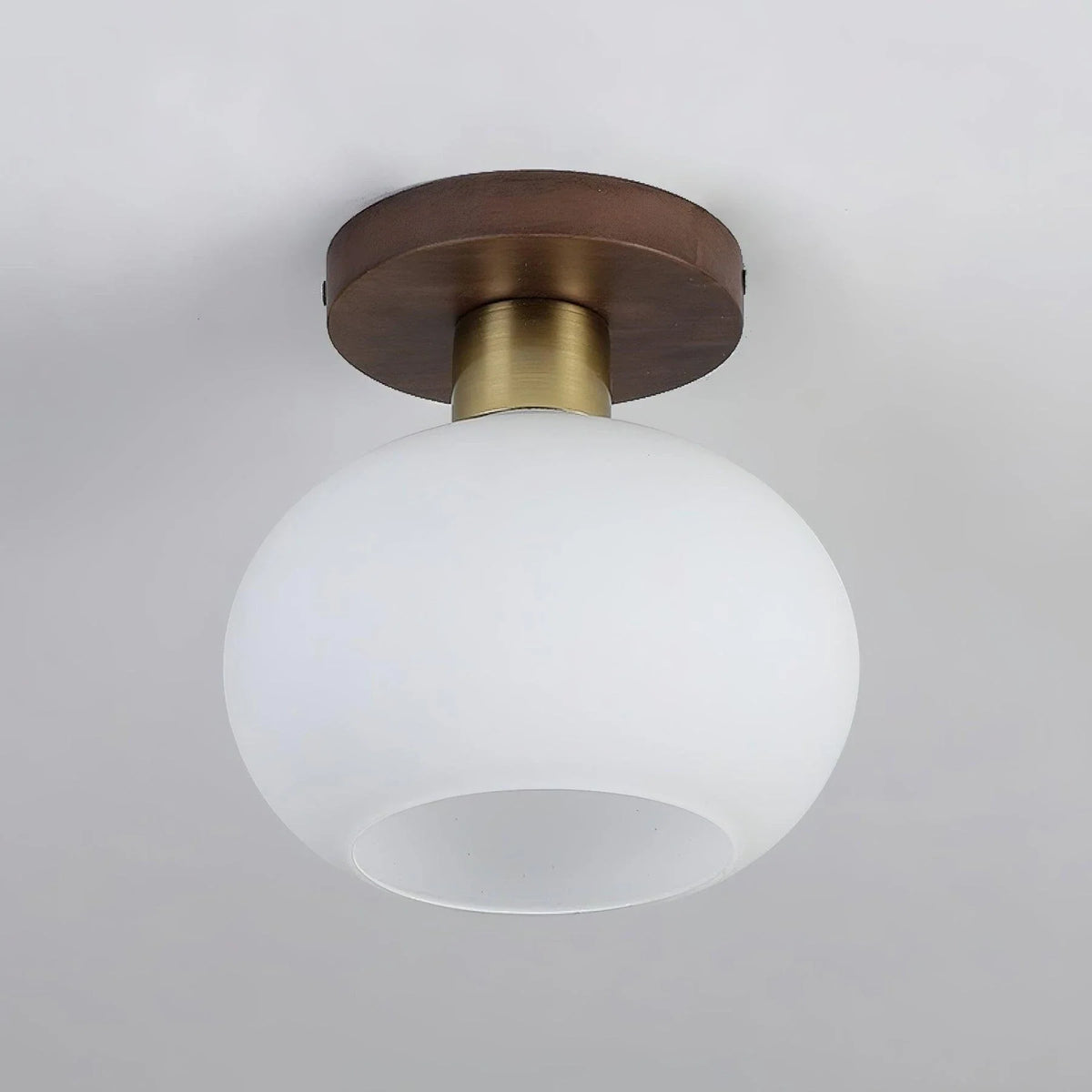 Modern Flush Mount in walnut for Low Ceilings by AUVIELIGHT