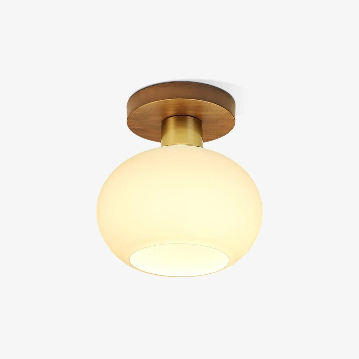 Modern Flush Mount in walnut for Low Ceilings by AUVIELIGHT