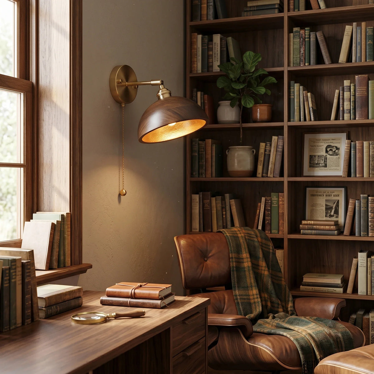 Modern Wall Sconce in walnut for Hallway by AUVIELIGHT
