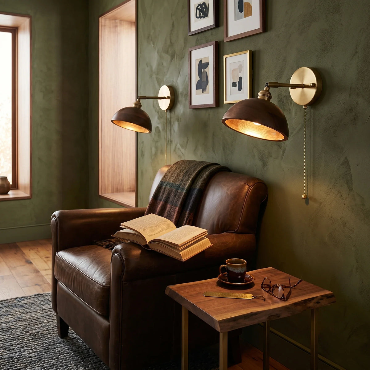 Modern Wall Sconce in walnut for Hallway by AUVIELIGHT