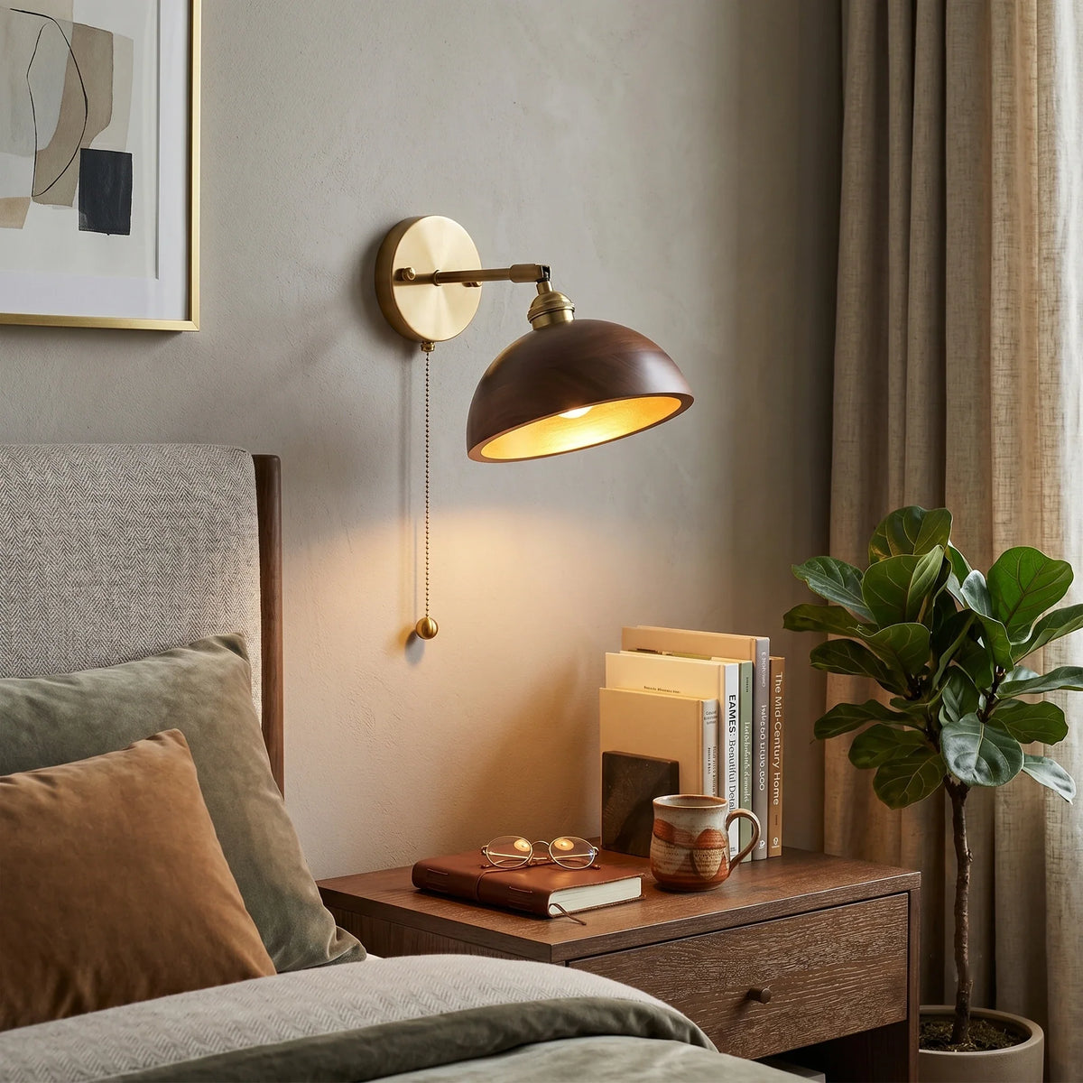 Modern Wall Sconce in walnut for Hallway by AUVIELIGHT