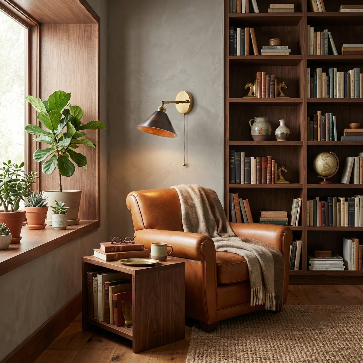 Modern Wall Sconce in walnut for Hallway by AUVIELIGHT