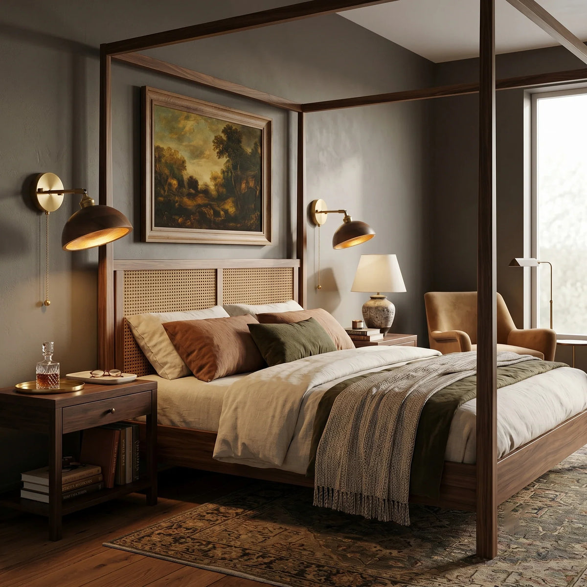 Modern Wall Sconce in walnut for Hallway by AUVIELIGHT