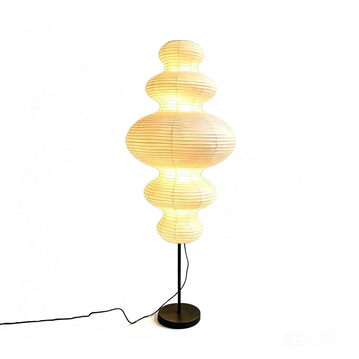 Akari E Floor Lamp in washi paper for Living Room by AUVIELIGHT