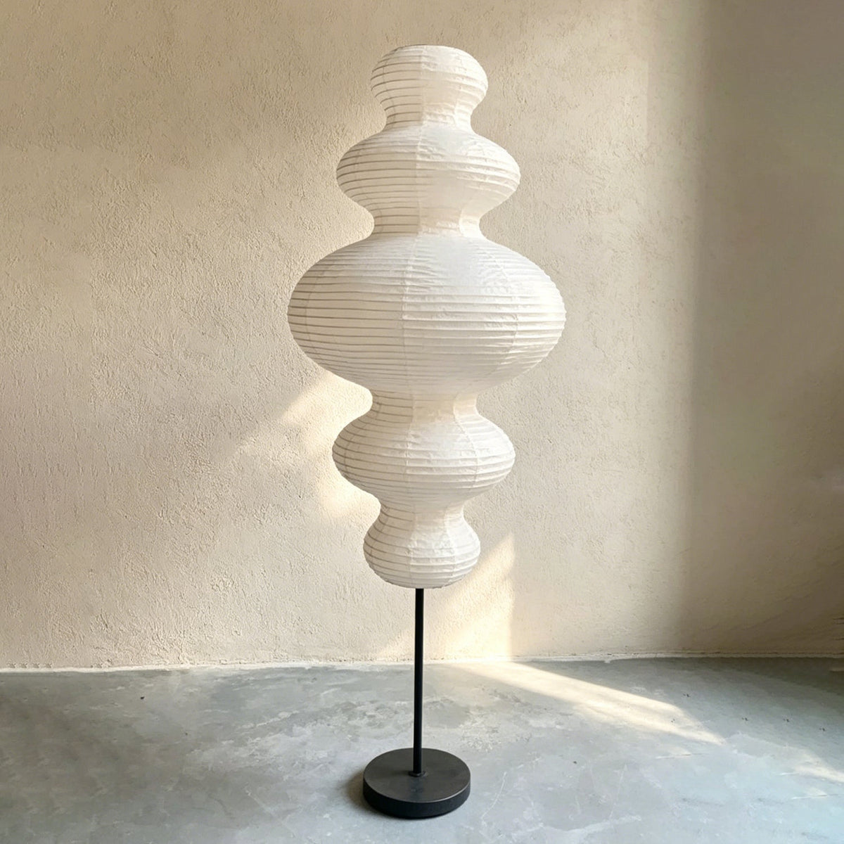 Akari E Floor Lamp in washi paper for Living Room by AUVIELIGHT