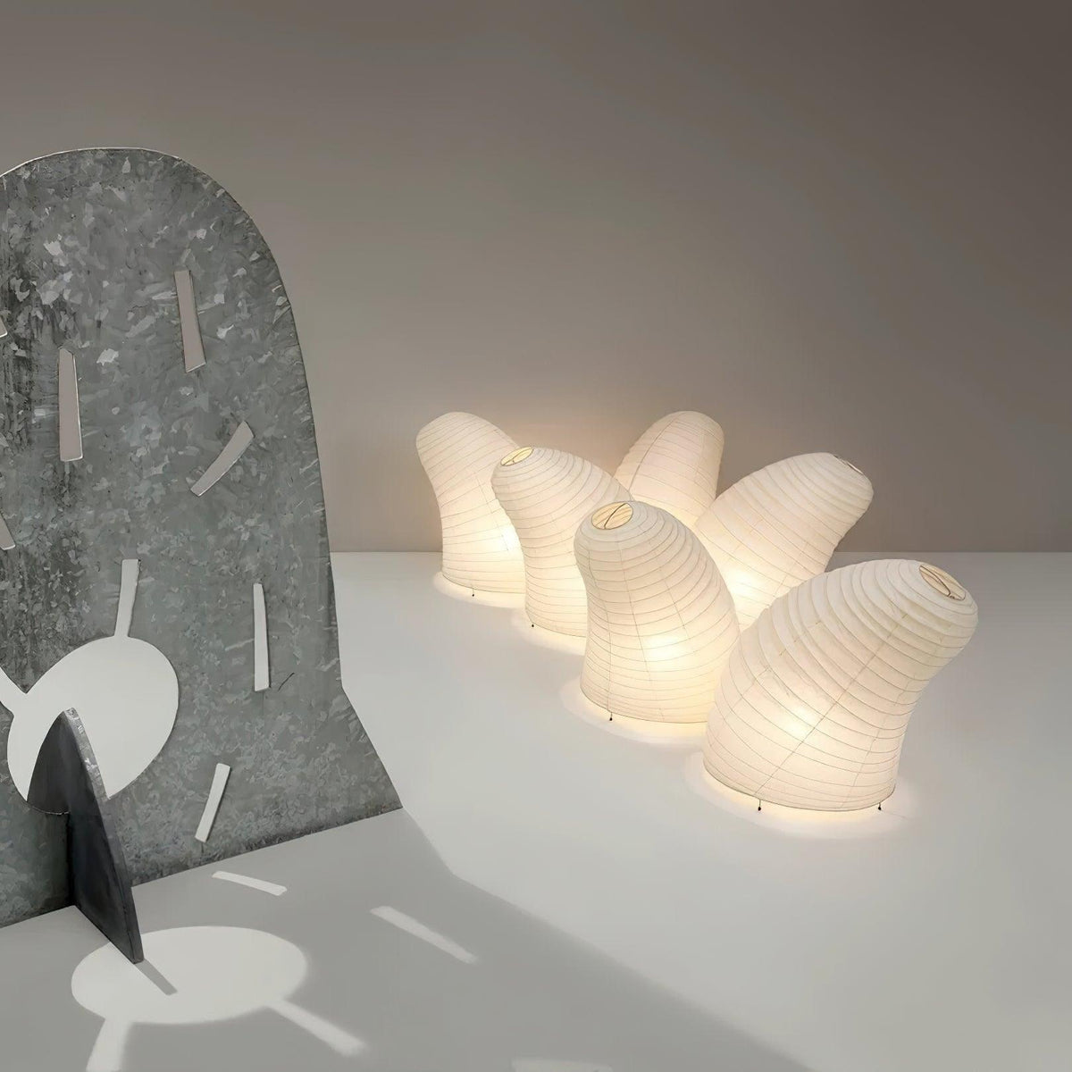 Akari VB-13T Table Lamp in washi paper for Living Room by AUVIELIGHT