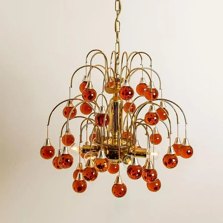Waterfall Globe Chandelier in glass for Dining Room by AUVIELIGHT