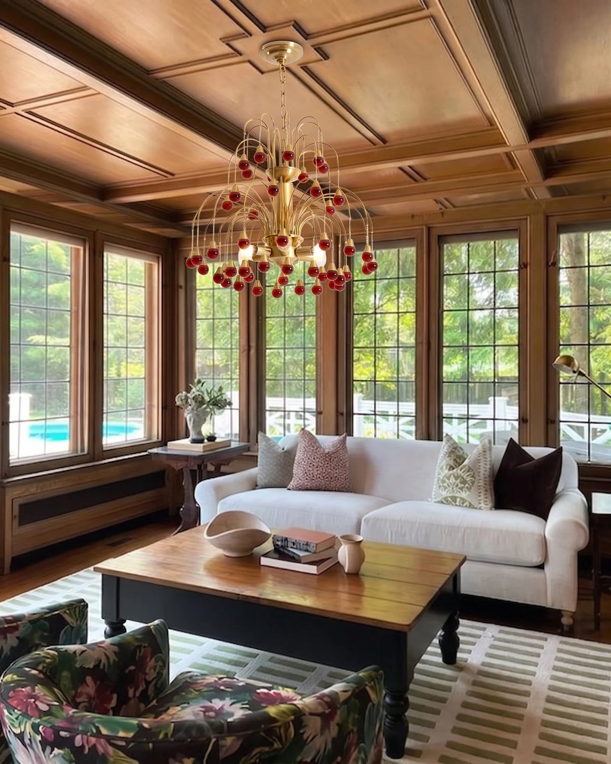 Waterfall Globe Chandelier in glass for Dining Room by AUVIELIGHT