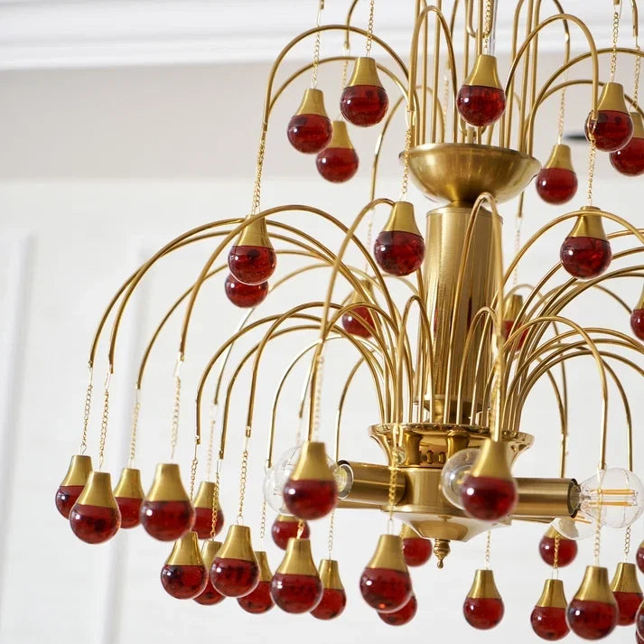 Waterfall Globe Chandelier in glass for Dining Room by AUVIELIGHT