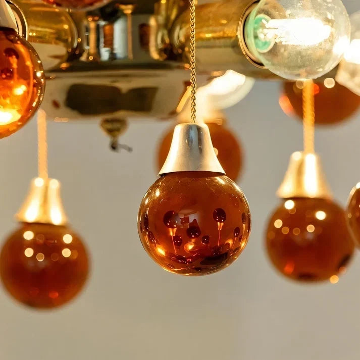 Waterfall Globe Chandelier in glass for Dining Room by AUVIELIGHT