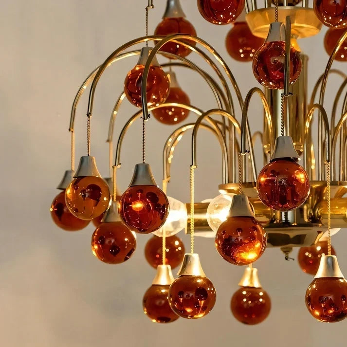 Waterfall Globe Chandelier in glass for Dining Room by AUVIELIGHT