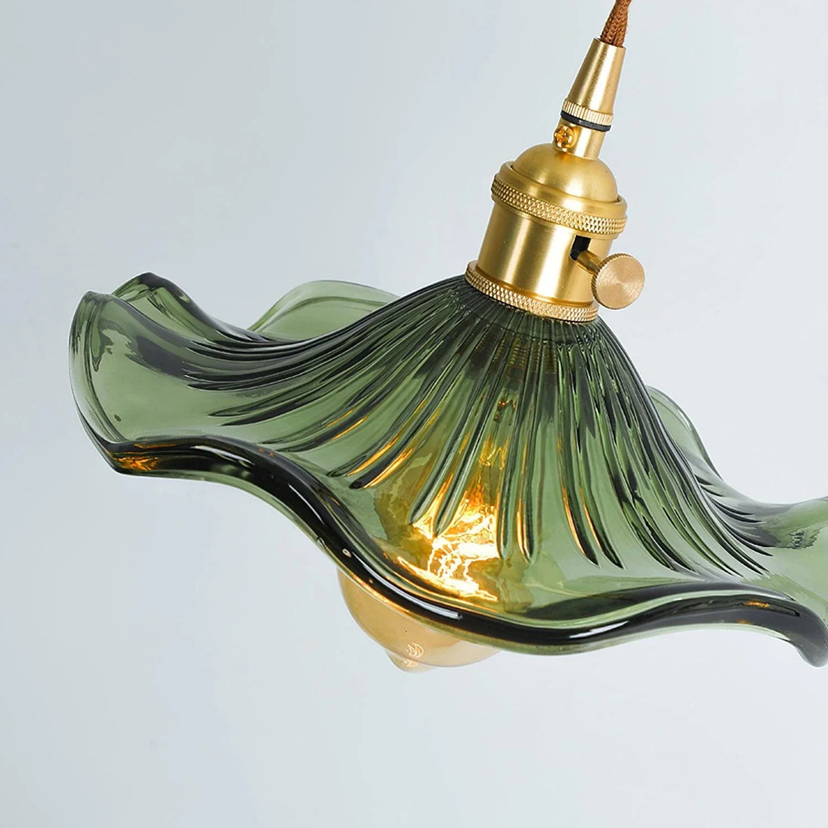 Wavy Pendant Light in green glass for Kitchen Island by AUVIELIGHT