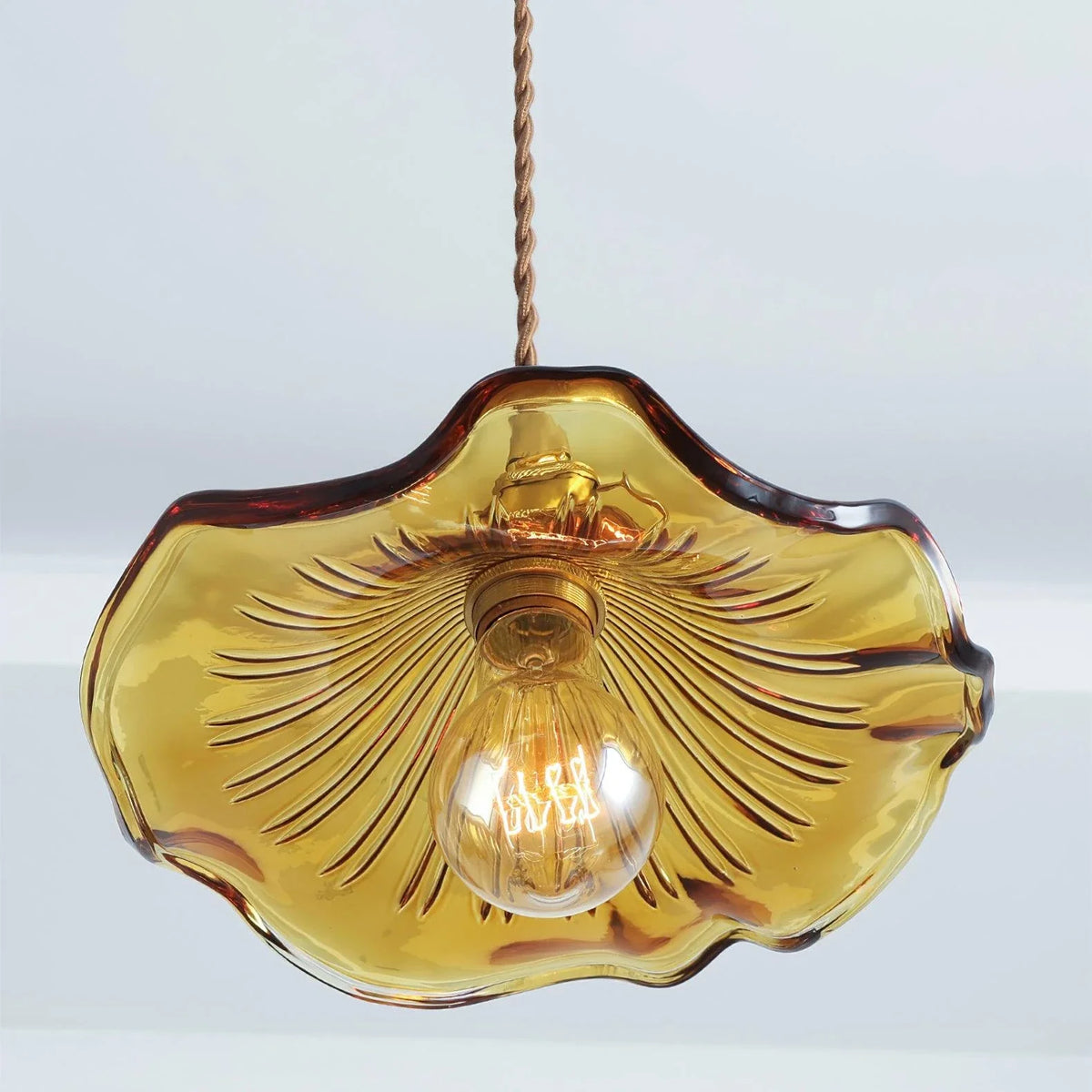 Wavy Pendant Light in green glass for Kitchen Island by AUVIELIGHT