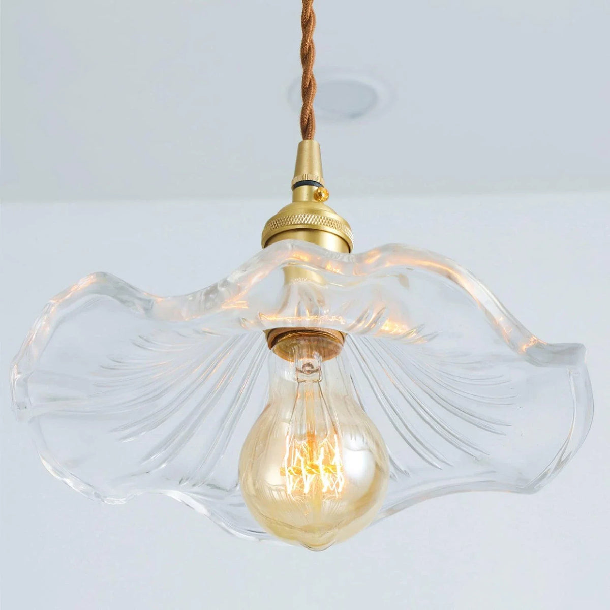 Wavy Pendant Light in green glass for Kitchen Island by AUVIELIGHT