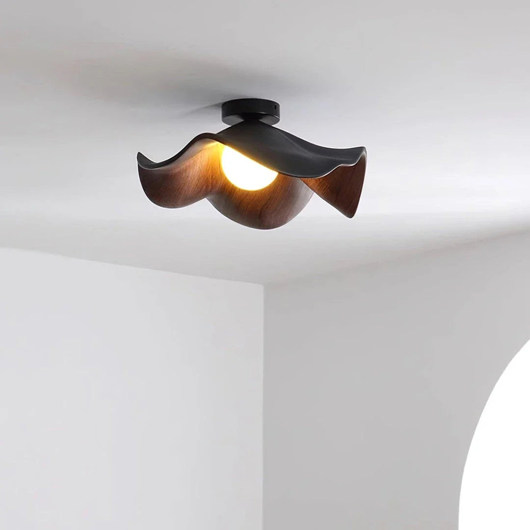 Wavy Lotus Flush Mount for Low Ceilings by AUVIELIGHT